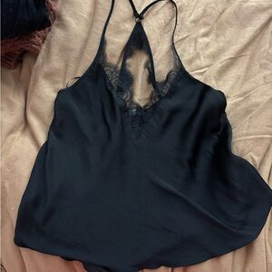 Free People Black Lace Detail Skirt